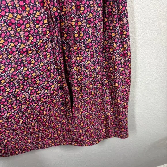 Fat Face Size 2 Midi Shirt Dress Red Pink Floral Belted Short Sleeves Colorful - Picture 5 of 10